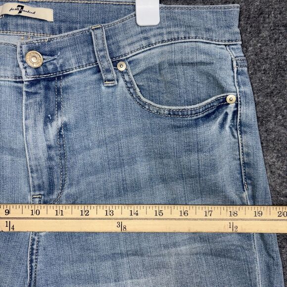 7 for All Mankind Tailorless Dojo Jeans Womens Size 32 Light Wash - Picture 6 of 12